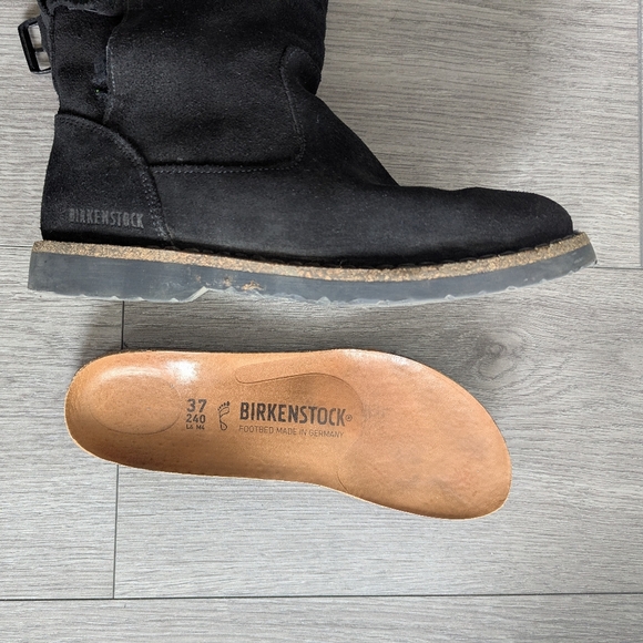 BIRKENSTOCK Uppsala Shearling Suede Leather Mid-Calf Boots Black Size 37 - Picture 10 of 11